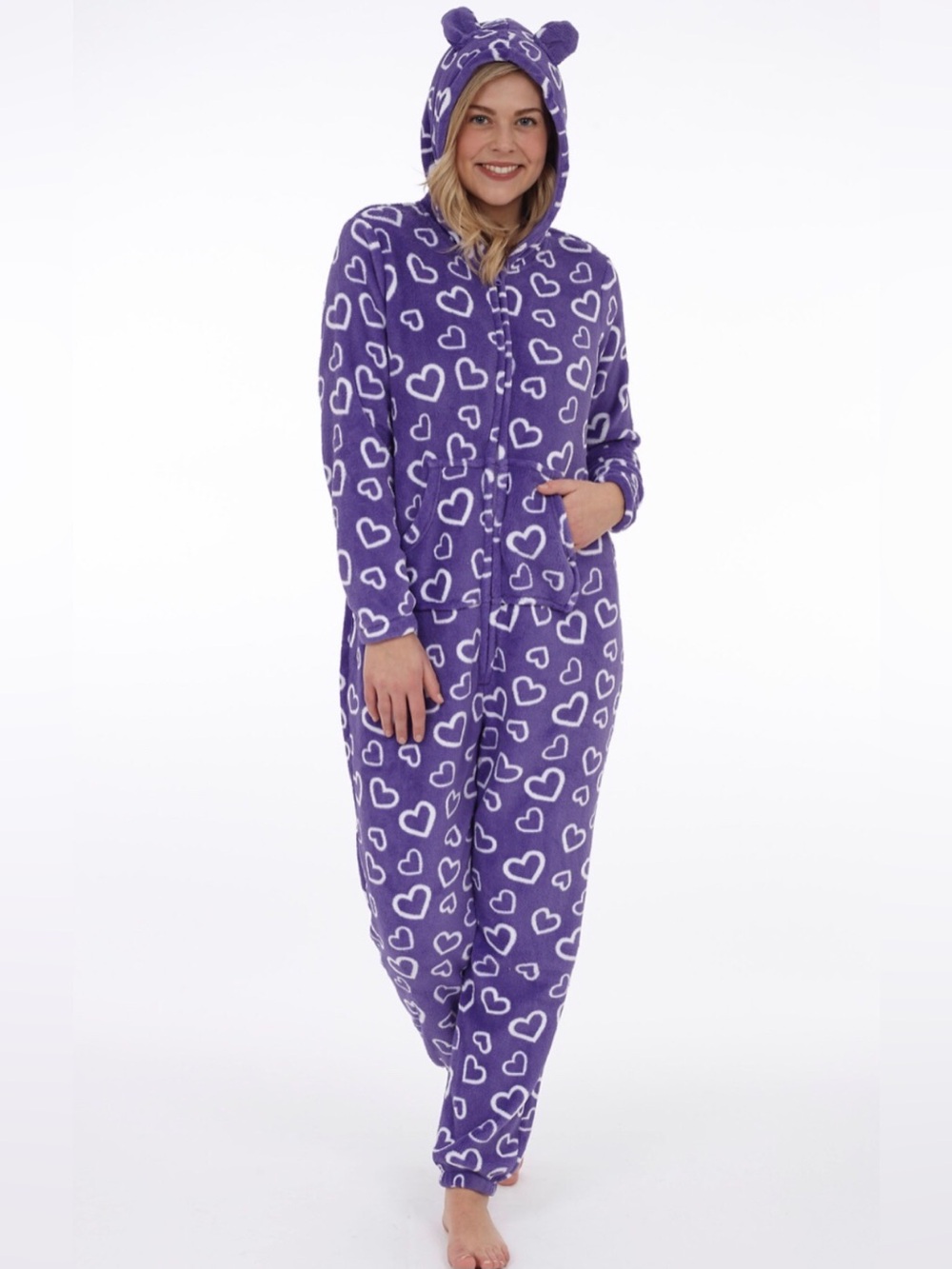 Ladies Fleece One Piece Pyjamas